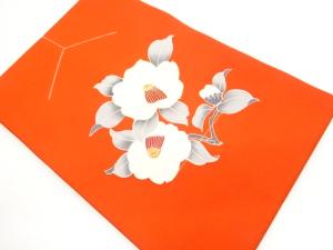 未使用品　塩瀬金彩椿模様名古屋帯